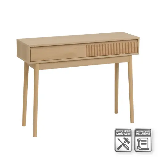 [806688] CONSOLA 2 CAJONES NAROA PB NATURAL 100 X 30 X 76 CM