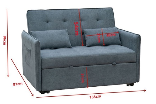 [X0026090] SOFA CAMA CON BRAZOS TAP.103-32 BILBAO GRIS